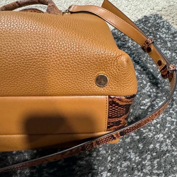 Michael Kors Brown Satchel with Textured Handles